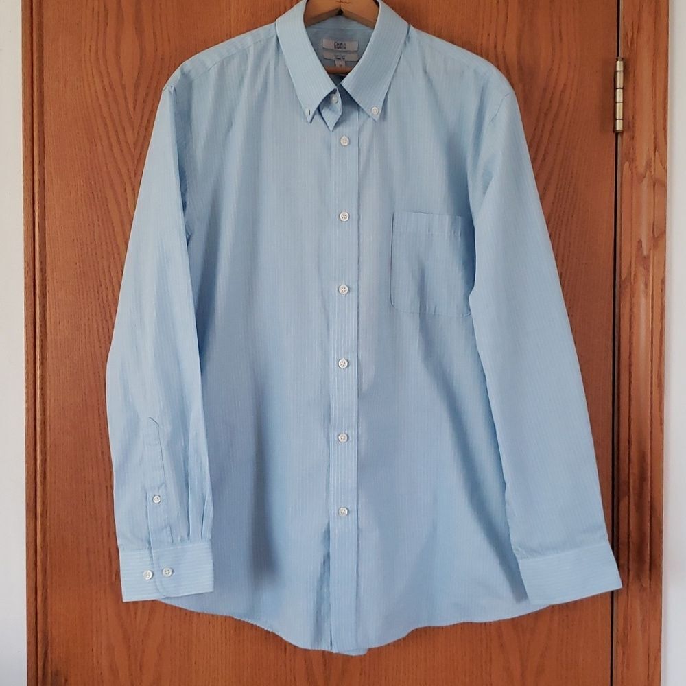 Very Nice Blue Croft & Barrow Pinstripe Dress Shirt Sz 17 34/35